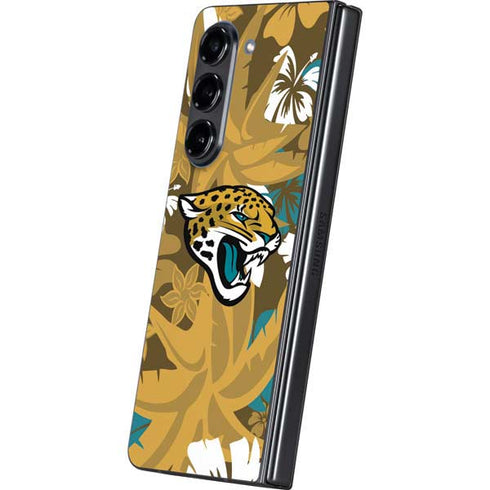 NFL Jacksonville Jaguars Tropical Print Galaxy Z Fold5 5G Skin